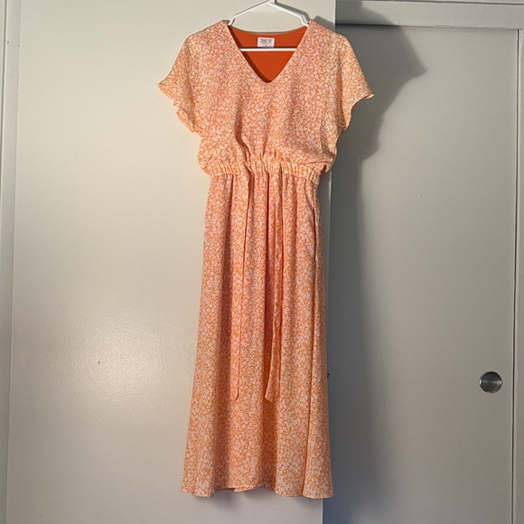 Sienna Sky Orange Floral Dress - Picture 1 of 4